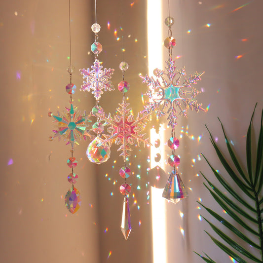 Bright Crystal Snowflake Pendant for Christmas Decor