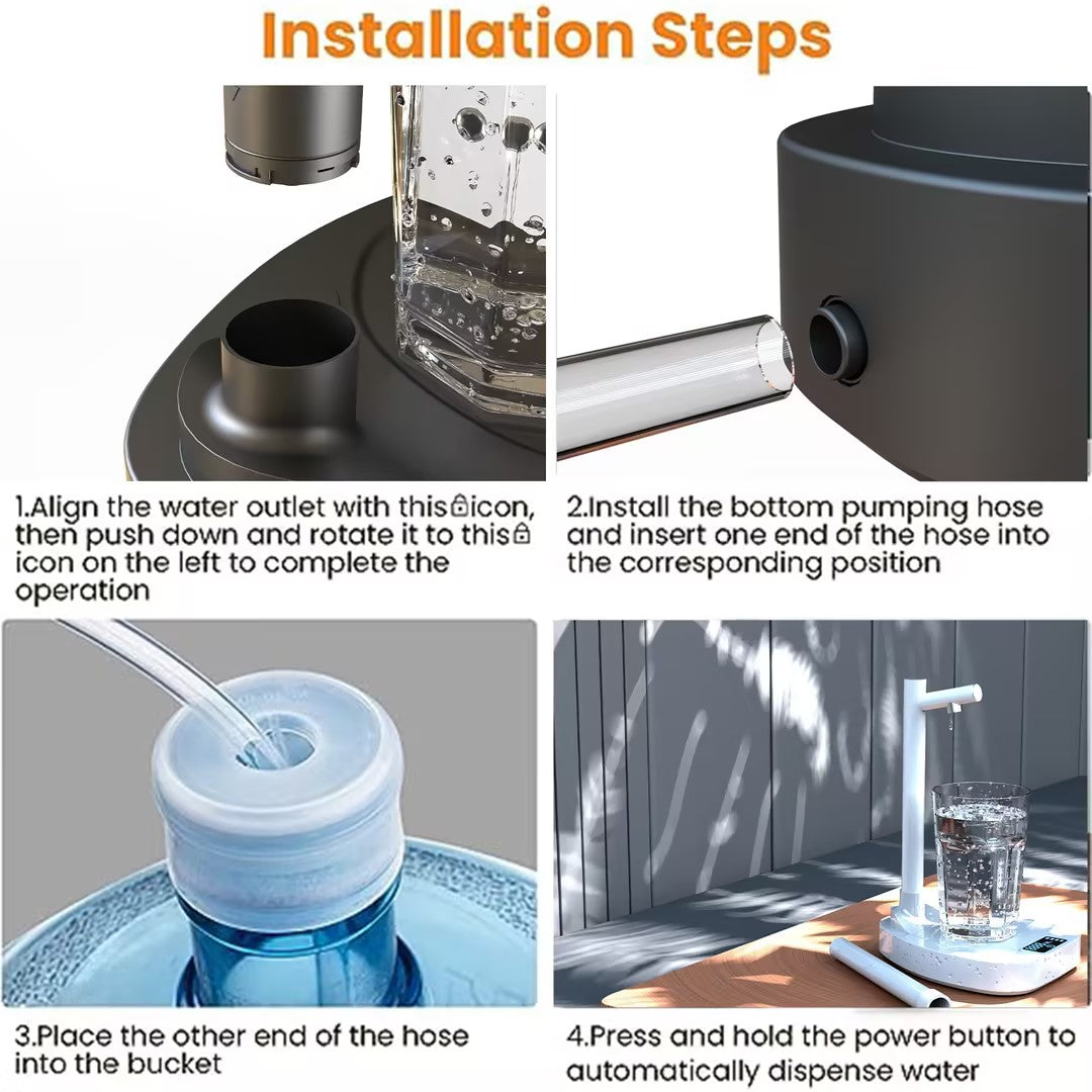 Rechargeable Automatic Water Dispenser with Stand – Desktop Electric Water Bottle Pump