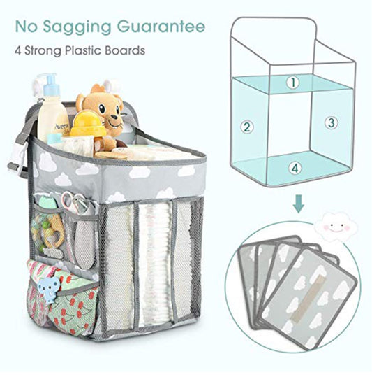 Baby Crib Hanging Storage Bag – Multifunctional Organizer for Nursery & Travel Convenience