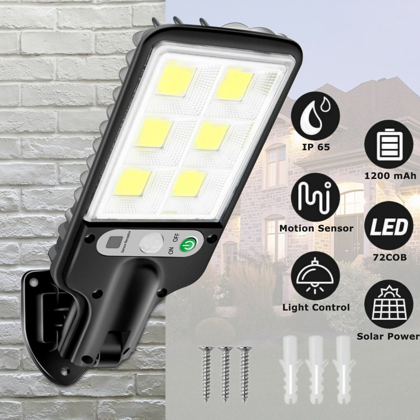 Solar LED Motion Sensor Light – Outdoor Wall Lamp for Garden, Yard & Home Security