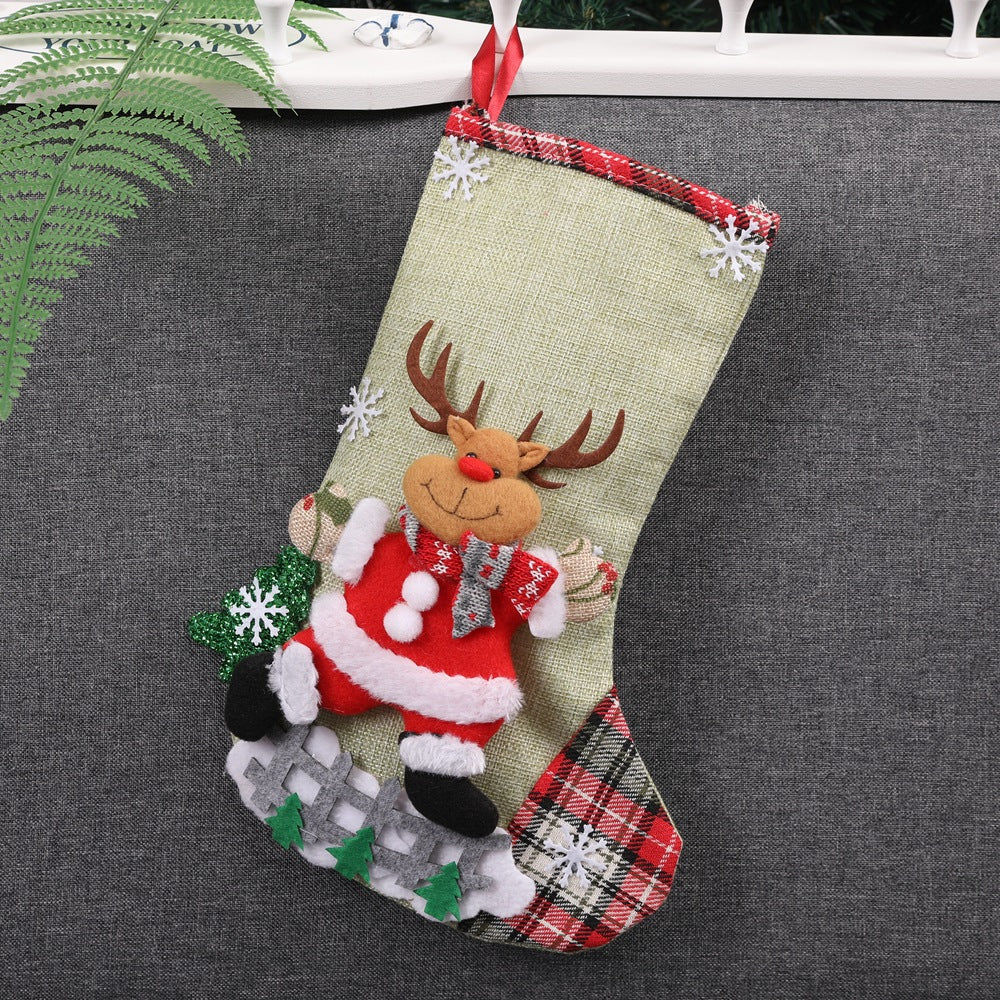 Santa Christmas Socks Hanging Bag – Festive Tree Ornament Gift Storage