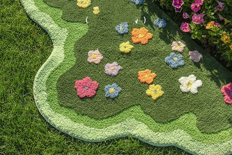 Aesthetic Floral Rug – perfect for living room, bedroom, or hallway
