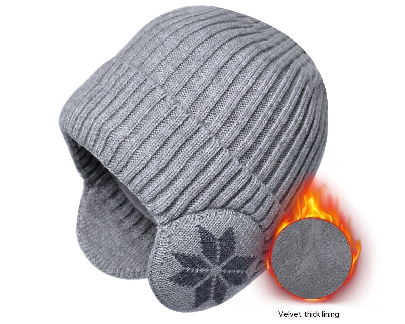 Thermal Woolen Winter Hat for Men – Fleece‑Lined, Thick & Cozy Beanie