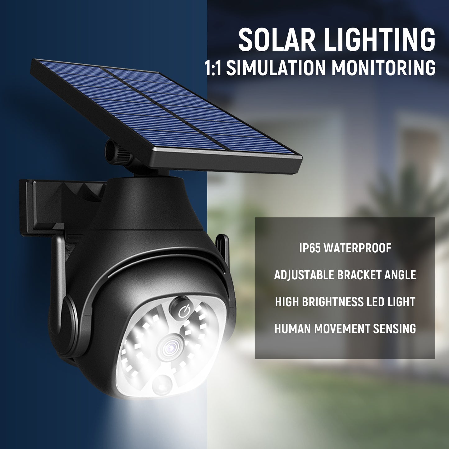 Solar LED Outdoor Wall Light Motion Sensor - Motion-sensor, waterproof, & energy-saving