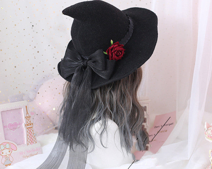 Gothic Lolita Witch Hat Halloween Costume Accessory – Elegant Masquerade Wizard Hat