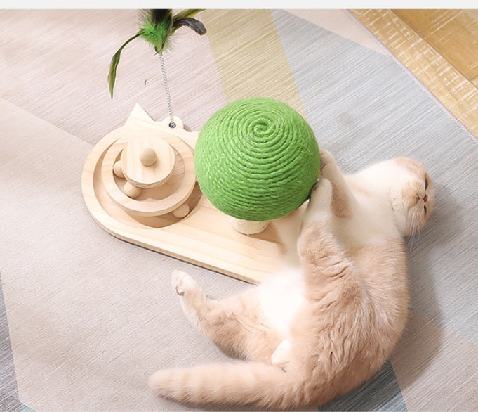 Cat Scratcher Toy with Double Sisal Balls