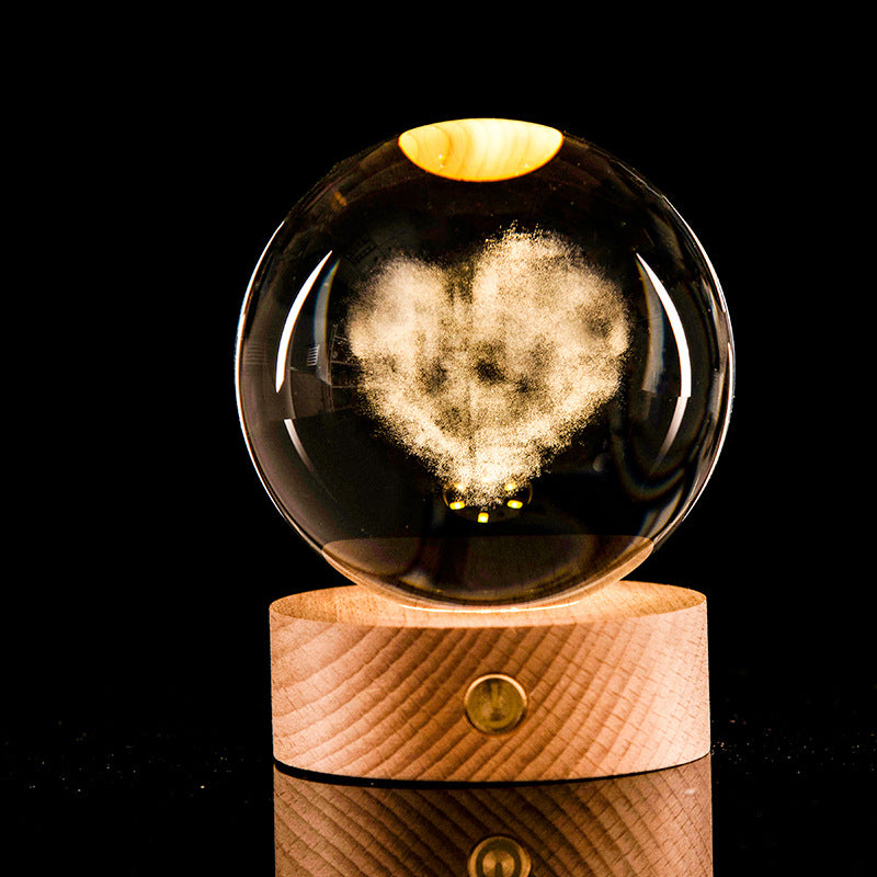 Galaxy Crystal Ball Night Light – 3D Laser Engraved Lamp for Cozy Room Vibes