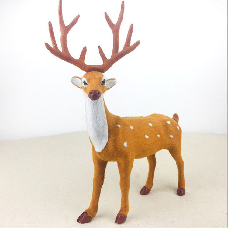 Festive Christmas Deer Ornament – 3D Elk Simulation Desktop & Window Holiday Decor