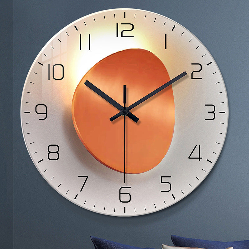 Minimalist Wall Clock – Quiet Tempered Glass Clock for Living Room & Office Walls