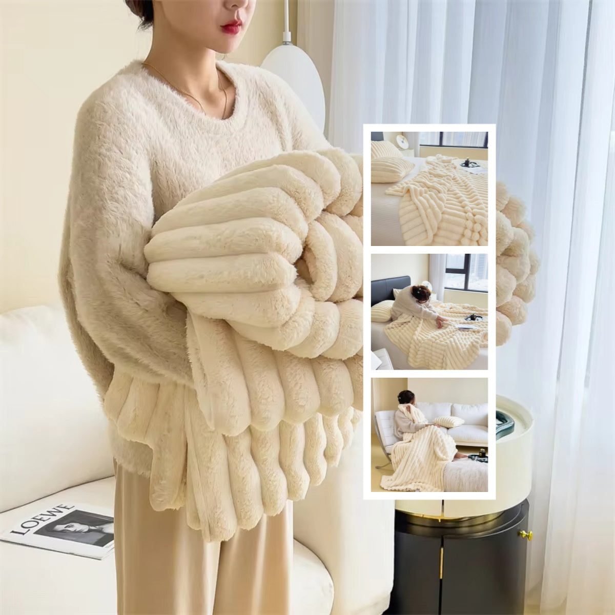 Warm Plush Blanket – Luxury Faux Fur Throw for Cozy Sleep, Sofa & Home Decor