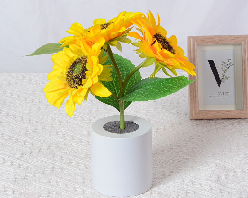 Sunflower LED Night Light – Rechargeable Decorative Desk Lamp for Home & Bedroom Decor