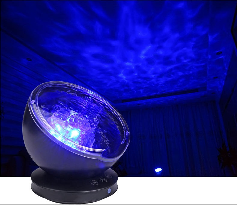 Ocean Wave Projector Night Light – Aurora LED Galaxy Lamp with Bluetooth Speaker & Remote
