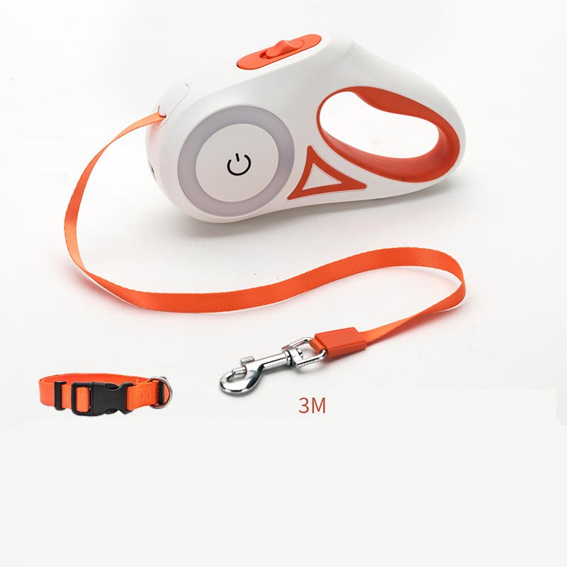 Rechargeable LED Retractable Dog Leash | Safe Night Walking Pet Leash