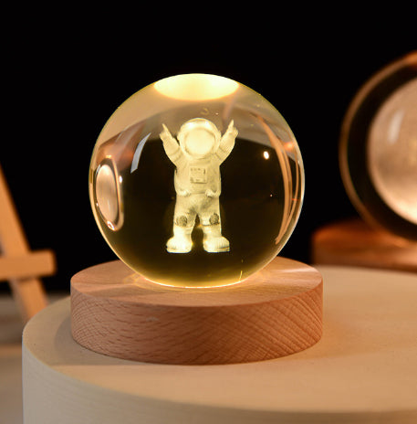 Galaxy Crystal Ball Night Light – 3D Laser Engraved Lamp for Cozy Room Vibes