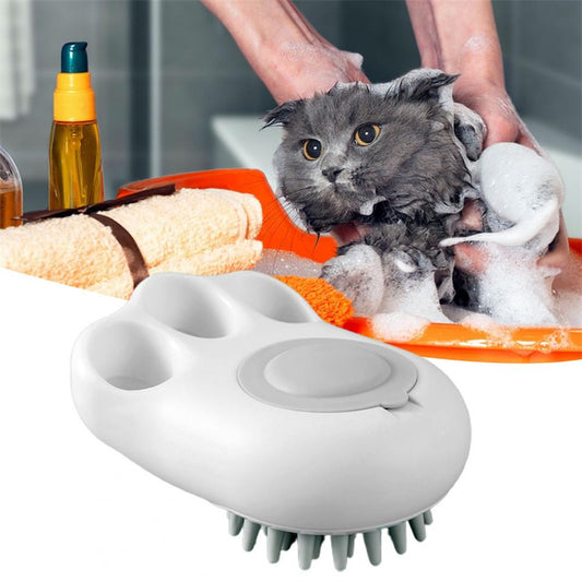 Silicone Pet Grooming Bath Brush – Dog & Cat Hair Remover, Deshedding & Deep Cleaning Tool