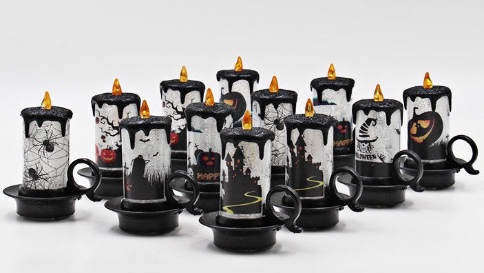 Halloween LED Flickering Candle Light – Decorative Cup Lamp for Spooky Room Decor