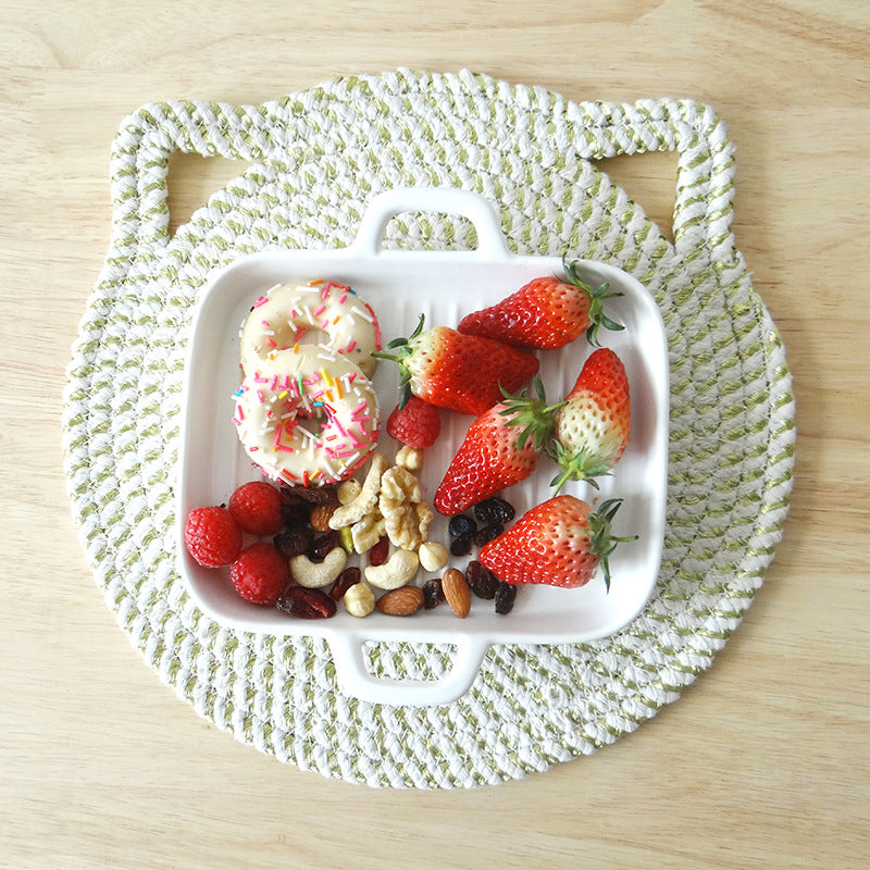 Cute Cat Ears Hanging Table Mat – Kitchen Heat Resistant Placemat for Dining & Home Decor