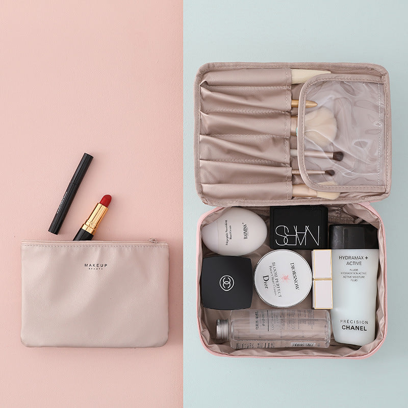 Foldable Travel Toiletry Cosmetic Bag – Makeup Organizer Case for Women, Gym & Vacation Storage