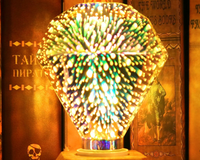 Christmas Fireworks Light Bulb – 3D LED Decorative Lamp for Festive Home Decoration