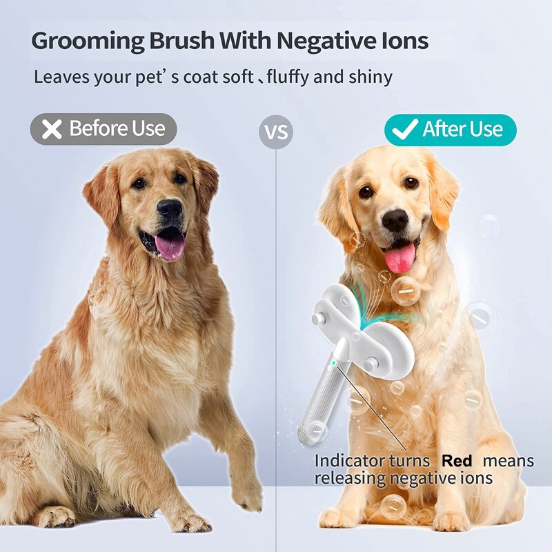 Easy Clean Slicker Brush – Dog & Cat Deshedding Hair Removal Tool