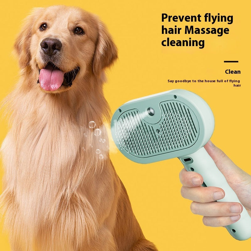 Pet Grooming Comb with Spray – Hair Remover Brush for Dogs & Cats