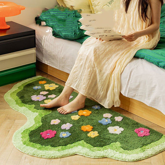 Aesthetic Floral Rug – perfect for living room, bedroom, or hallway
