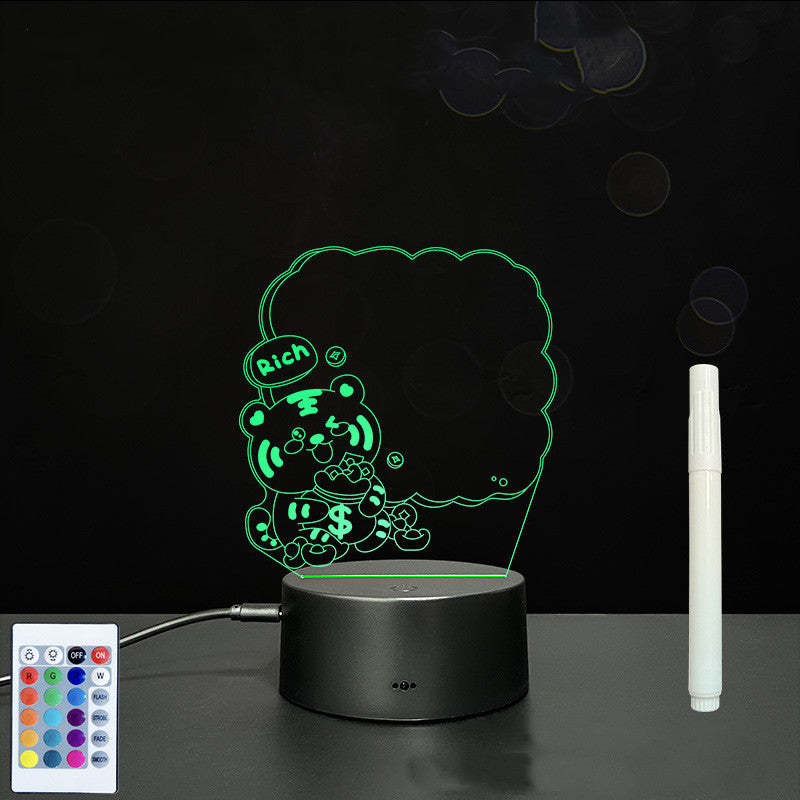 Glow Writing 3D Acrylic Board – LED Message Night Light for Notes, Reminders & Home Decor