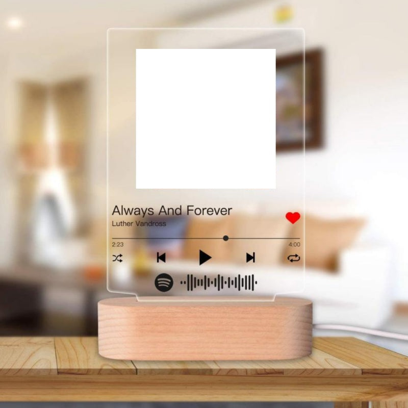 Custom Photo Music Night Light Frame – Personalized Album Cover LED Lamp Gift