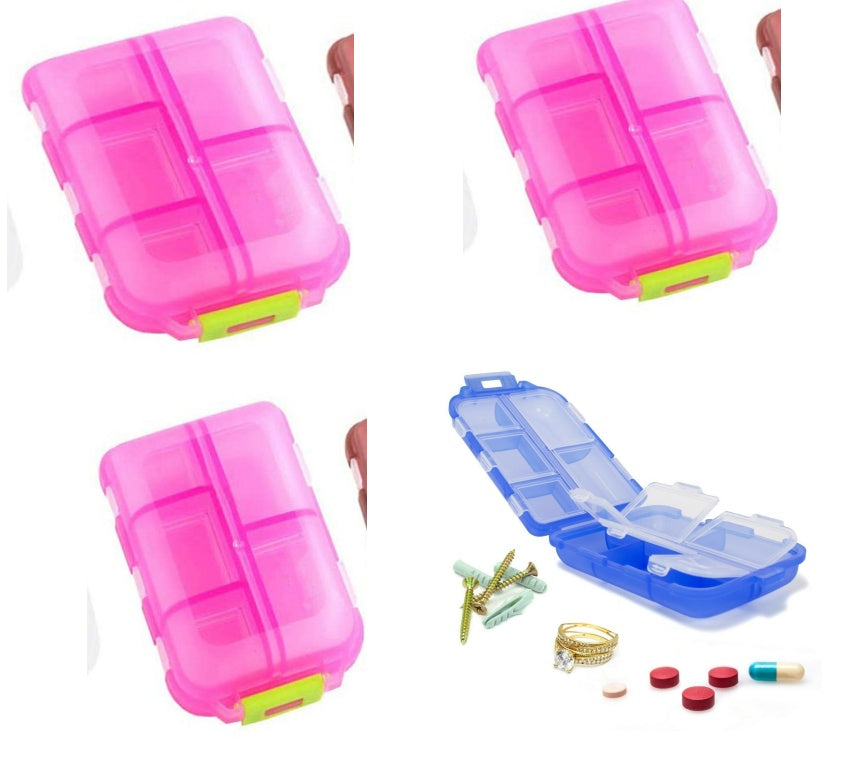 Moisture Proof Pill Organizer – 10 Grid Portable Medicine Box for Travel & Daily Health Use