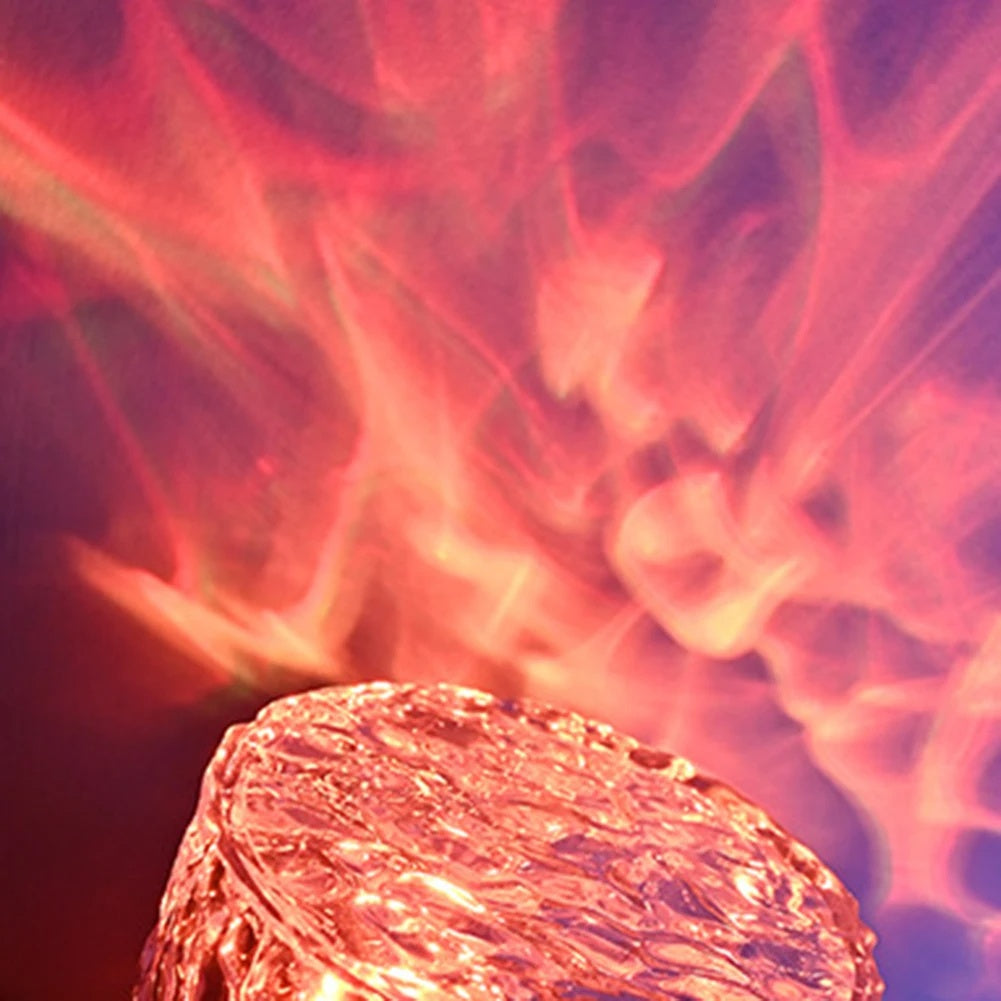 Modern Crystal Ripple Lamp – LED Night Light Projector for Bedroom Mood Lighting