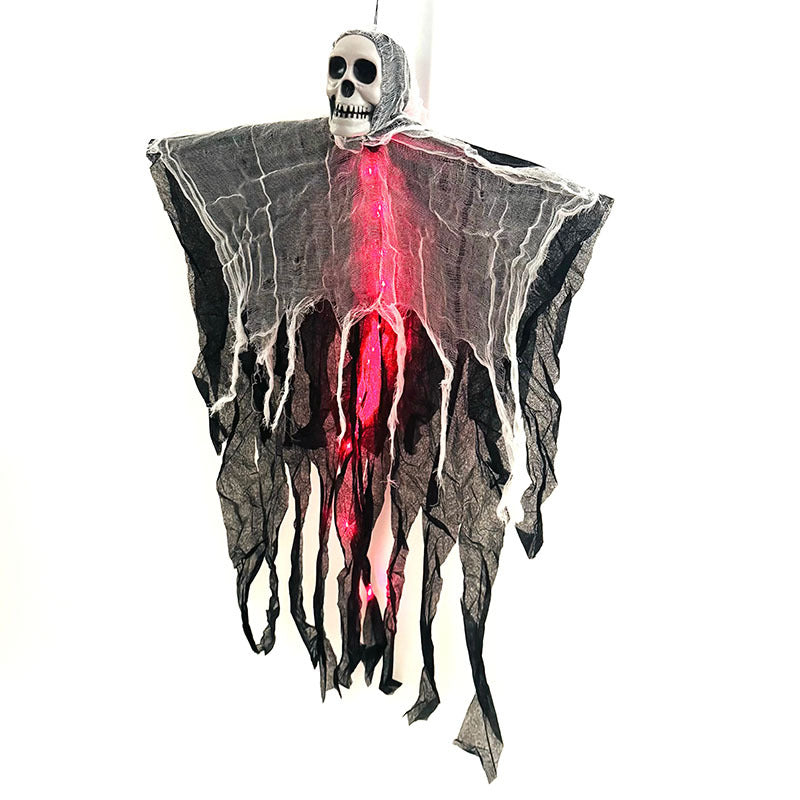 Halloween Hanging Ghost Skull Skeleton Prop – Scary Outdoor Yard & Home Haunted House Decor