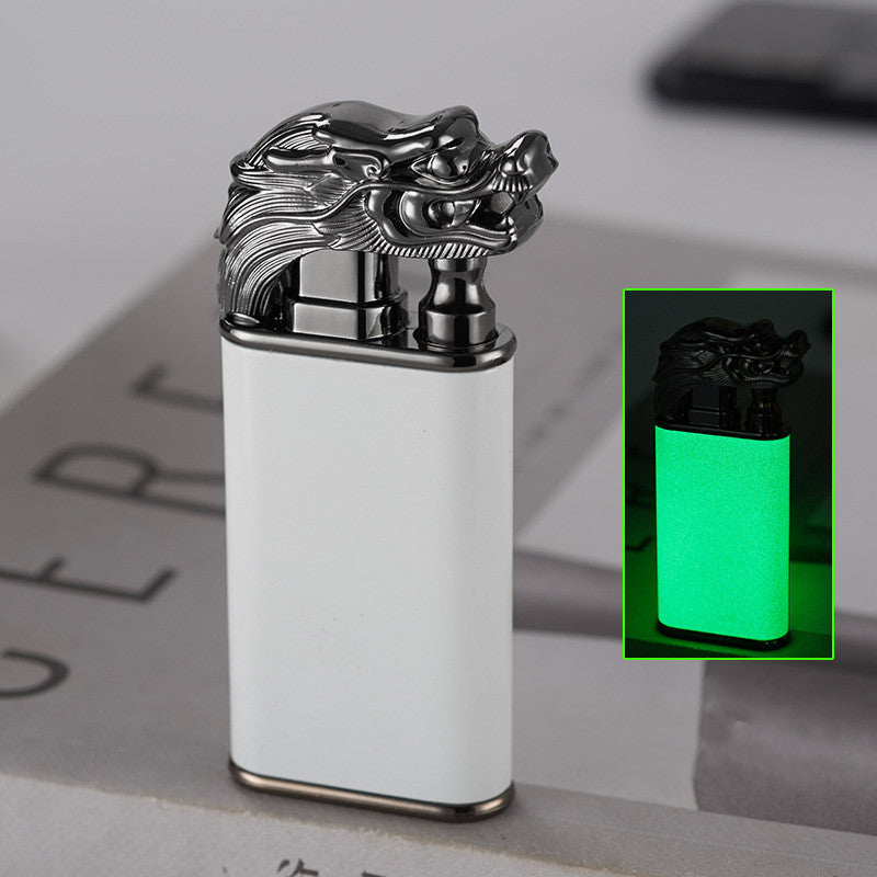 Windproof Jet Flame Torch Lighter – Creative Dolphin Dragon Tiger Double Fire Metal Refillable Lighter