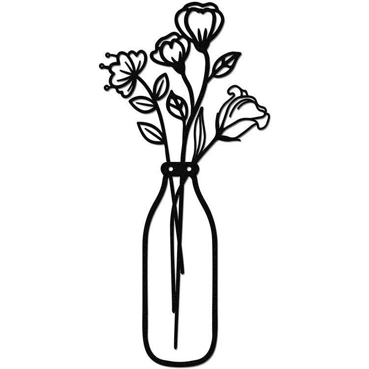 Elegant Flower Silhouette Wall Hanging – Unique Metal Art for Home Interior