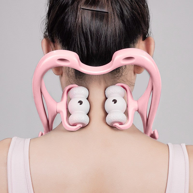 Neck Massager for Pain Relief – 360° Deep Tissue Handheld Roller