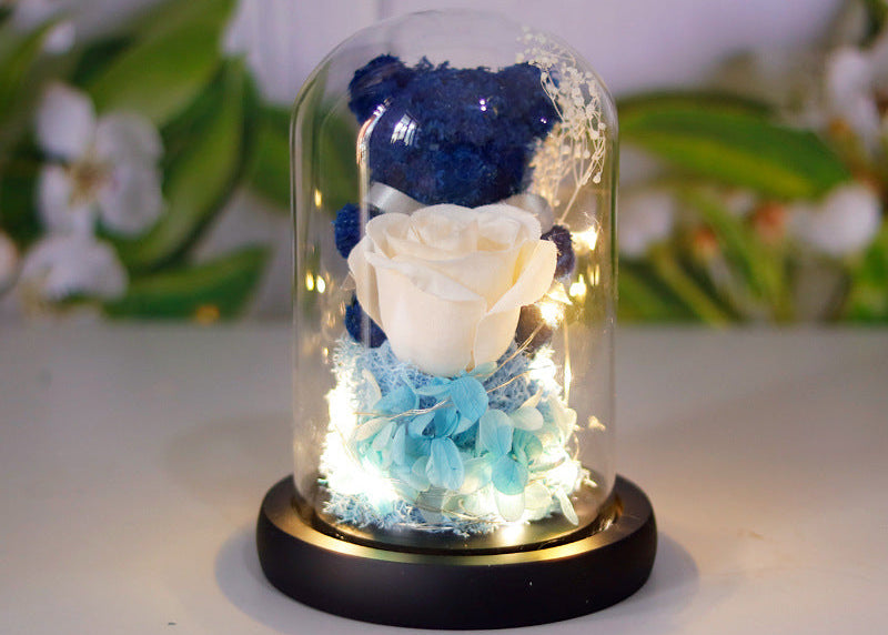 Eternal Rose Teddy Bear Gift Box – Romantic Valentine’s Day Gift for Girlfriend & Women