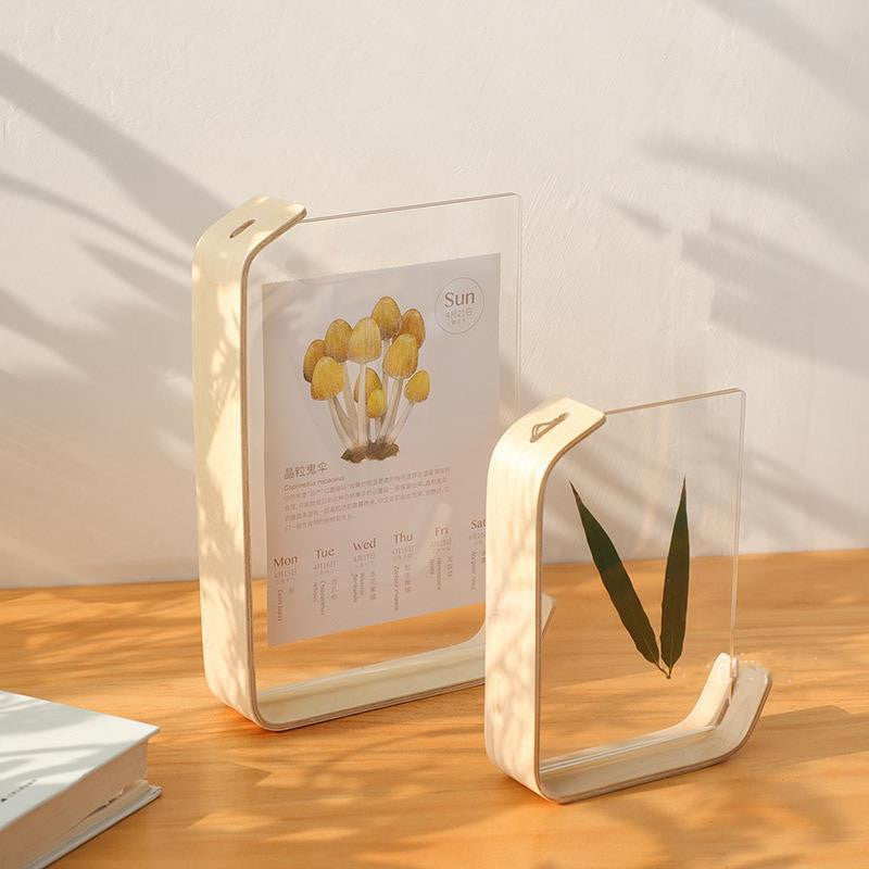 Modern Acrylic Wooden Photo Frame – DIY Herbarium Display | Wedding & Home Memory Frame