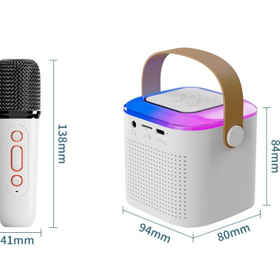 Wireless Karaoke Speaker System – Bluetooth RGB Microphone Set for Home Party & Entertainment