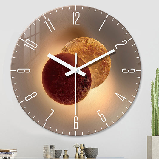 Minimalist Wall Clock – Quiet Tempered Glass Clock for Living Room & Office Walls