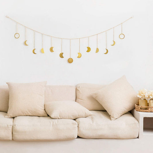 Celestial Boho Wall Hanging – Lunar Eclipse Moon Phase Decoration