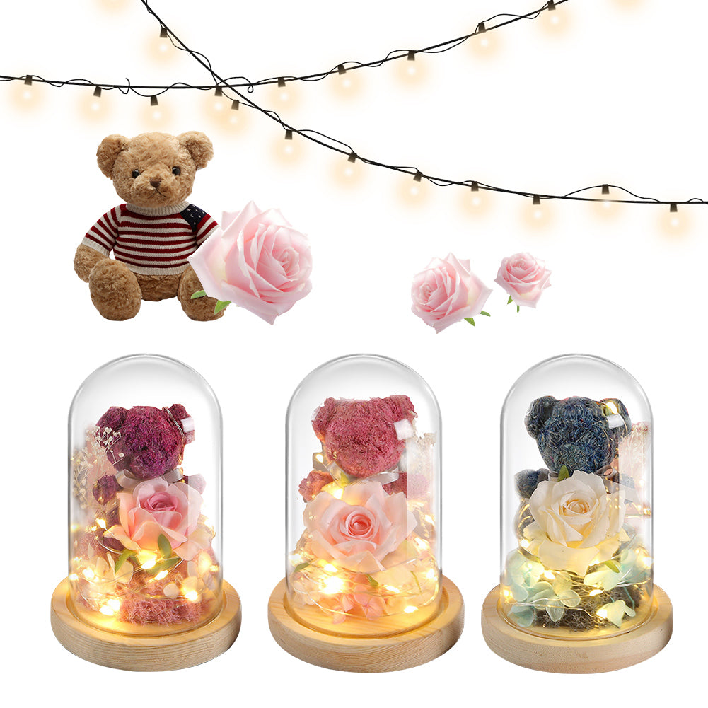Eternal Rose Teddy Bear Gift Box – Romantic Valentine’s Day Gift for Girlfriend & Women