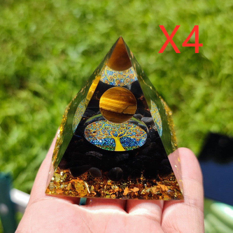 Natural Crystal Stone Pyramid – Energy Balance Decor for Home Desk Office Interior Styling