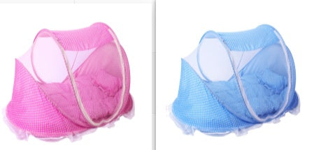 Foldable Infant Baby Bed – Breathable Mosquito Net with Soft Pillow Set