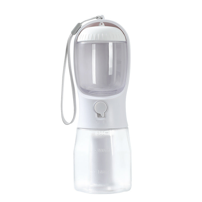 Compact 3-in-1 Dog Water Bottle Travel Cup | Portable Pet Feeder & Poop Bag Dispenser