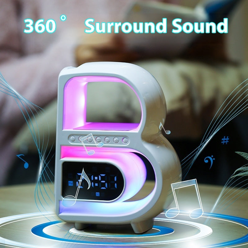 Portable B-Shaped Bluetooth Speaker – Music, Wireless Charger & TF Card Compatible