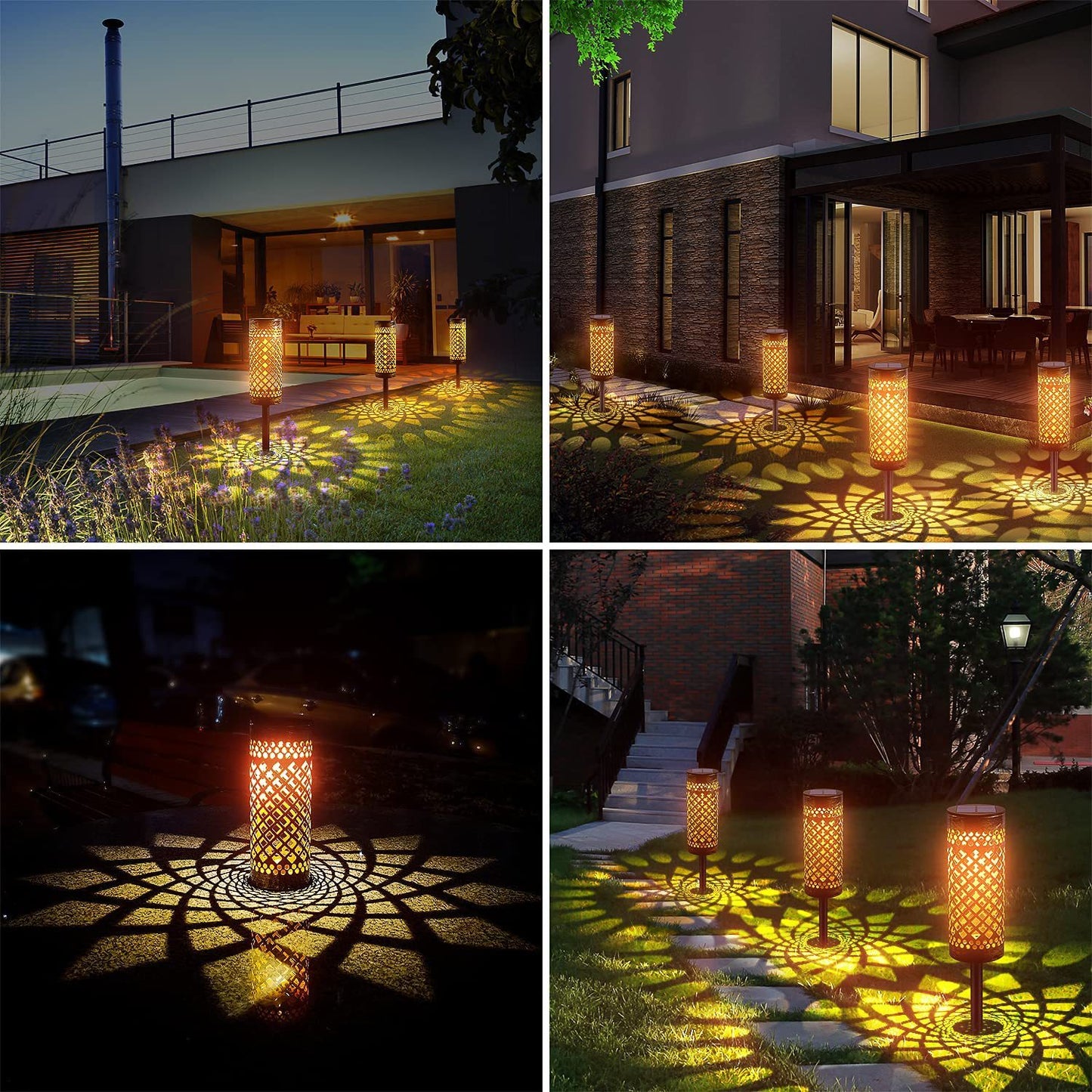 Solar Garden Lights Waterproof – Metal Outdoor Lawn Lamps