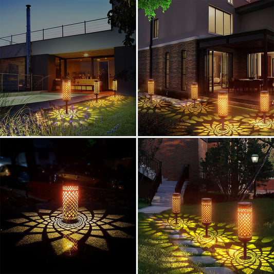 Solar Garden Lights Waterproof – Metal Outdoor Lawn Lamps