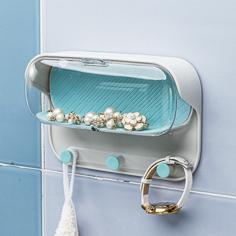Bathroom Wall Storage Box Organizer – Punch-Free Wall Mounted Holder for Keys & Accessories
