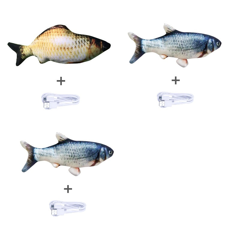 Indoor Cat Electric Fish Toy – Interactive Moving Simulation Toy for Exercise & Play
