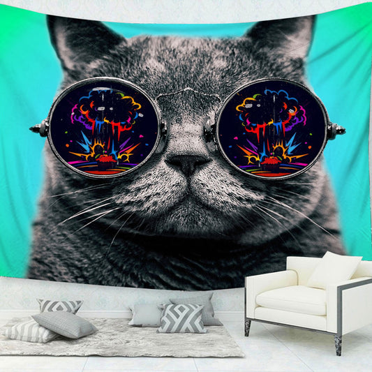 Boho Aesthetic Cat Tapestry – Cute Wall Hanging for Living Room & Bedroom