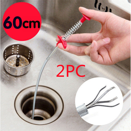 Household 60CM Drain Unclogger – Kitchen Sink Hair Catcher & Sewer Cleaning Rod Tool